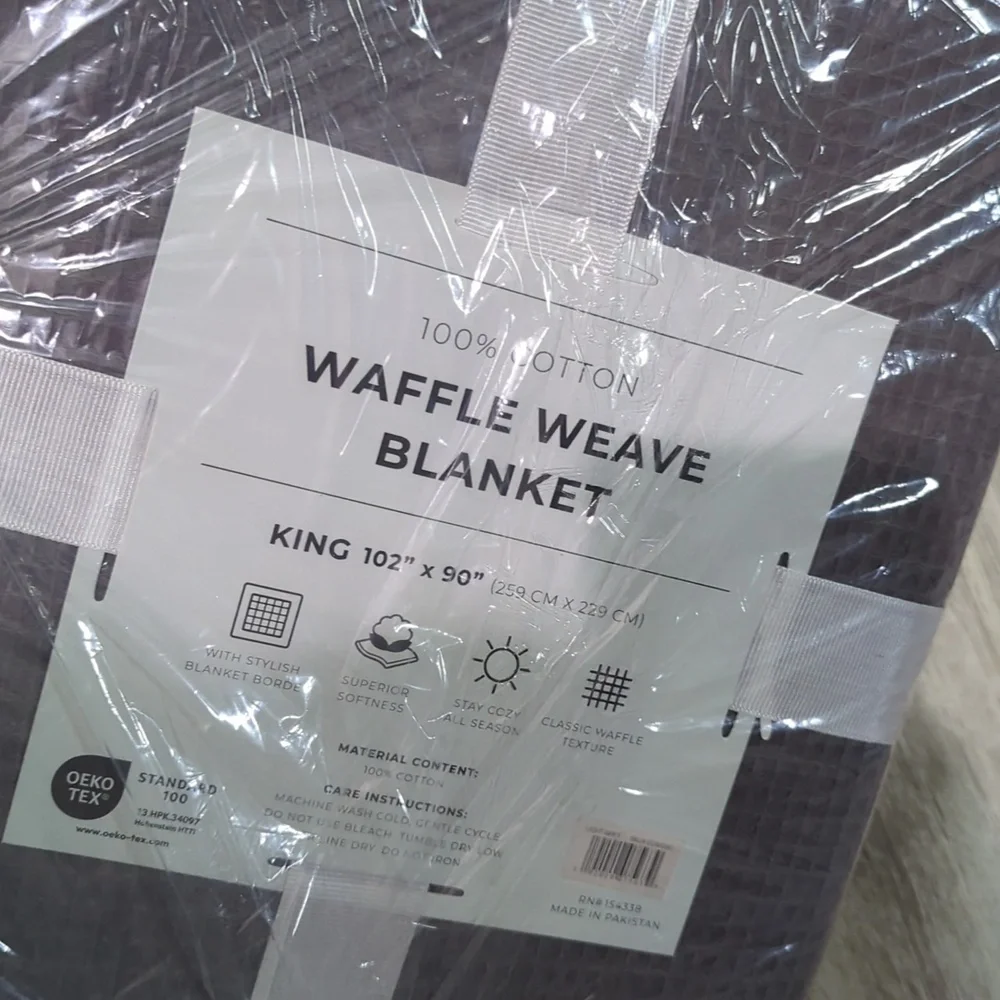 Great Bay Home 100% Cotton Blanket for King Size Bed | Lightweight Breathable